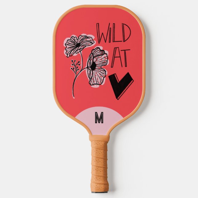 Palas De Pickleball Wild At Heart Whimsical Red Pickleball Paddle (Anverso)