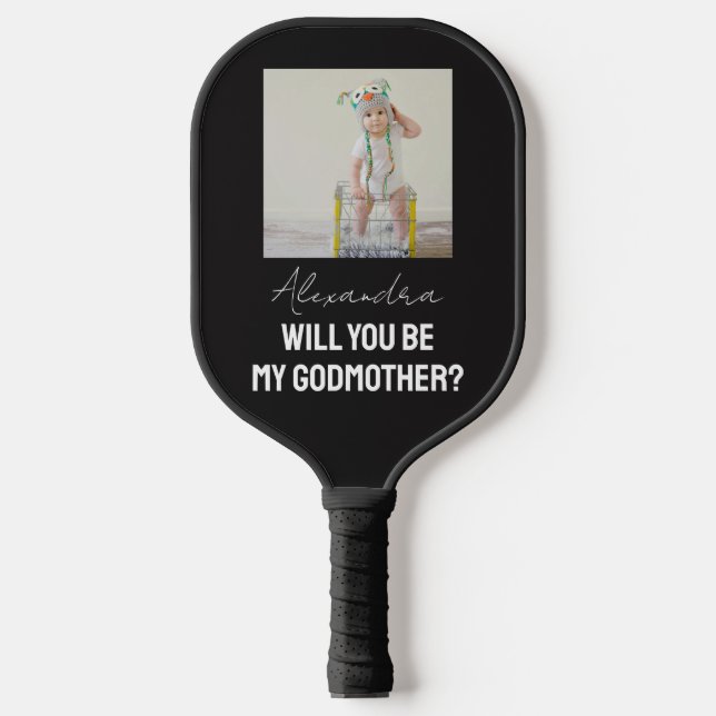 Palas De Pickleball Will You Be My Godmother Godparent Proposal Sports (Anverso)