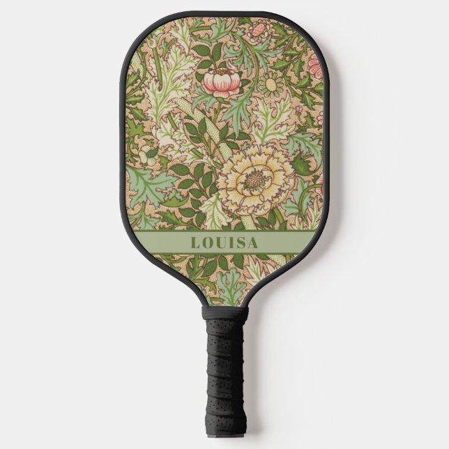 Palas De Pickleball William Morris Green Floral (Anverso)