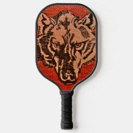 Palas De Pickleball Wolf Head on Red