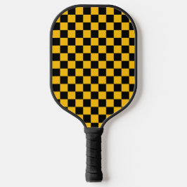 Palas De Pickleball Yellow and Black Checkered Print