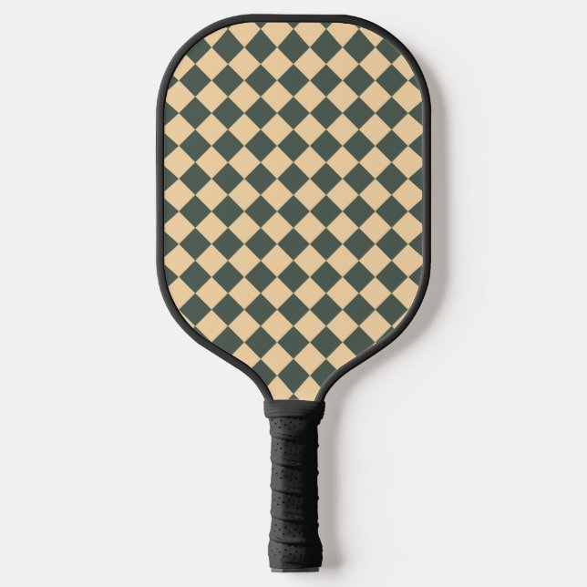 Palas De Pickleball Yellow Green Checker Diamond Pattern (Anverso)