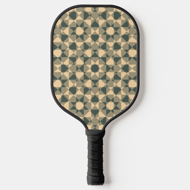 Palas De Pickleball Yellow Green Checker Diamond Plaid Pattern (Anverso)