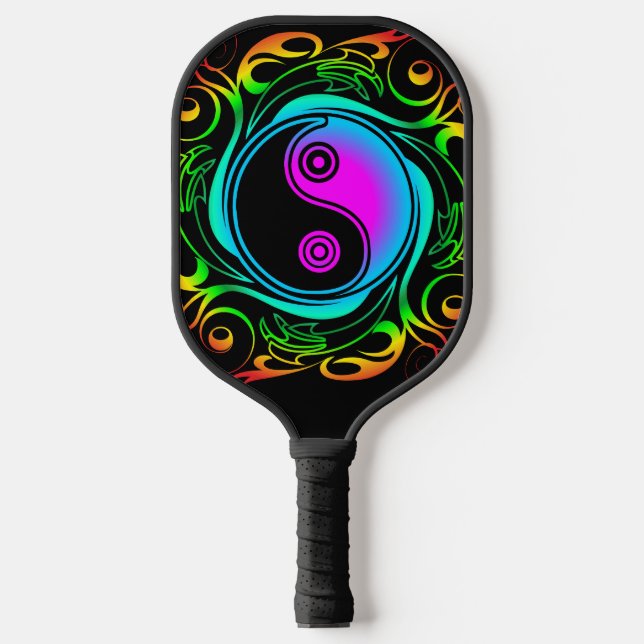 Palas De Pickleball Yin Yang Psychedeld Rainbow Tattoo (Anverso)