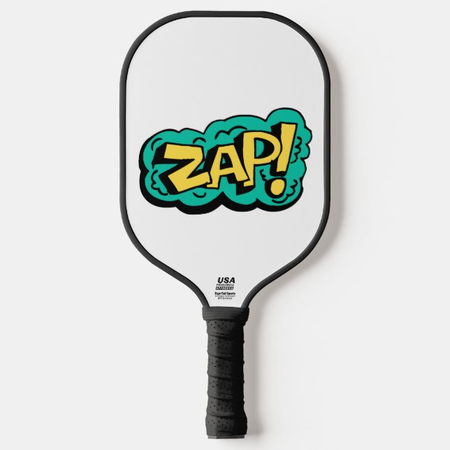 Palas De Pickleball ZAP speech bubble word, hand drawn illustration (Anverso)
