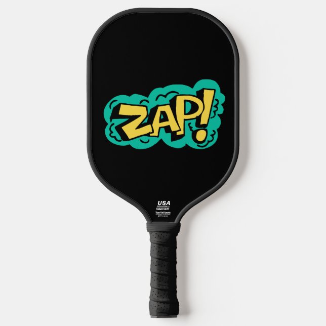 Palas De Pickleball ZAP speech bubble word, hand drawn illustration (Anverso)