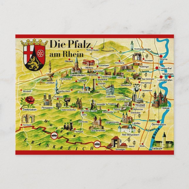 Palatinado en el Rin - Tarjeta postal de Alemania (Anverso)