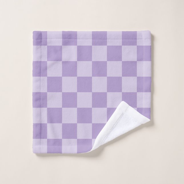 Pale and Pastel Purple Monotone Checkered (Toallita)