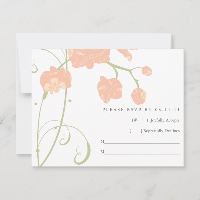 Pale Peachy Orquídeas Rosadas RSVP (Anverso)