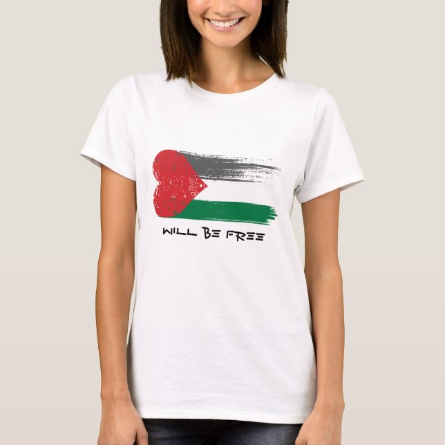 Palestina será camiseta libre - Diseño de bandera  (Anverso)