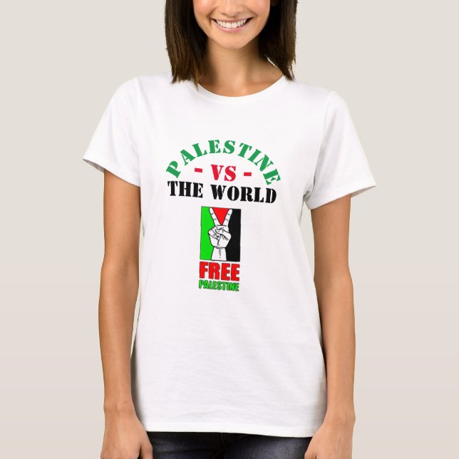Palestina Vs El Mundo. Camiseta Palestina Libre (Anverso)