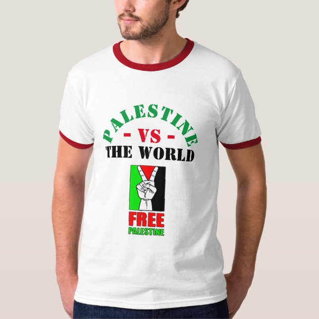 Palestina Vs El Mundo. Camiseta Palestina Libre (Anverso)