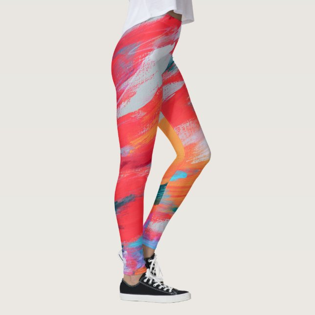 Paleta abstracta de arte acrílico | Leggings (Derecha)
