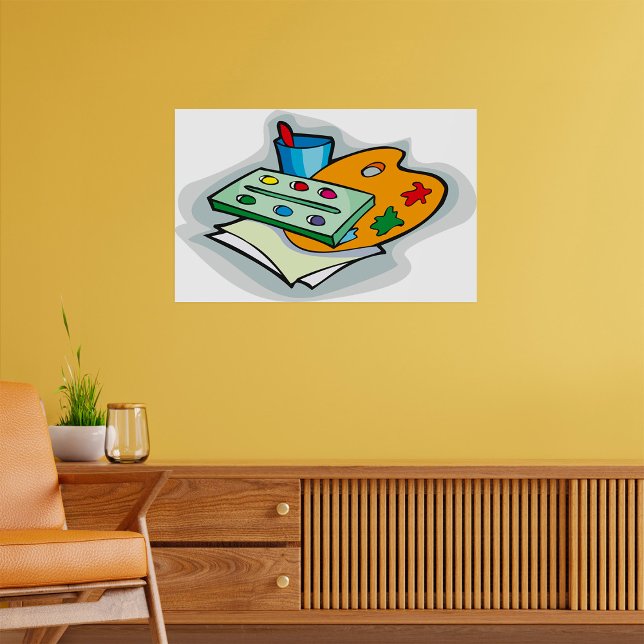 Paleta acuarela y pincel de material de arte (Subido por el creador)
