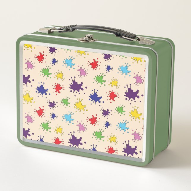 Paleta de artista colorida con salpicaduras de pin (Anverso)