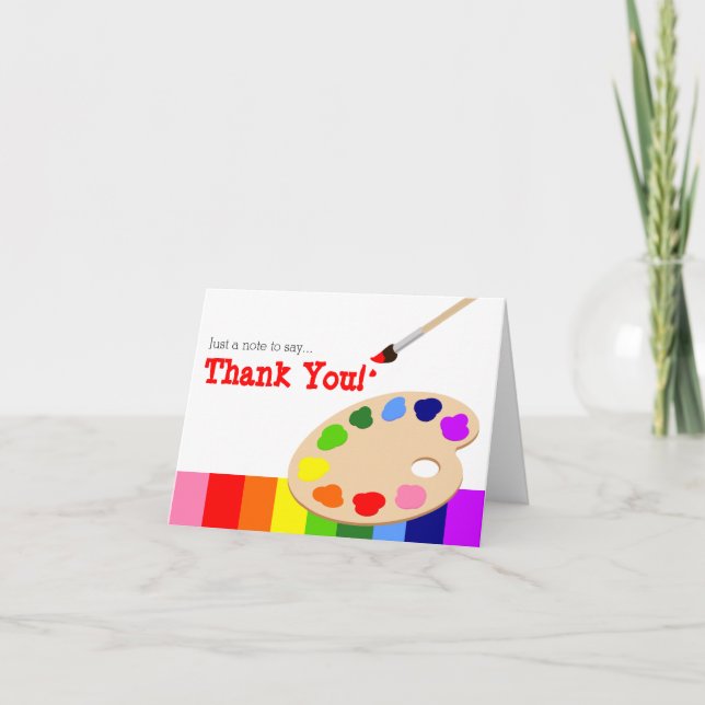Paleta de artistas arcoiris - Tarjeta de agradecim (Anverso)