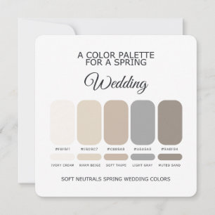 Paleta de Boda de Primavera Suaves Neutros Tarjeta