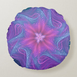 Paleta de cian delgada fractal de almohada redonda