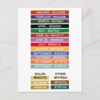 Paleta de colores para la tarjeta postal de cruces
