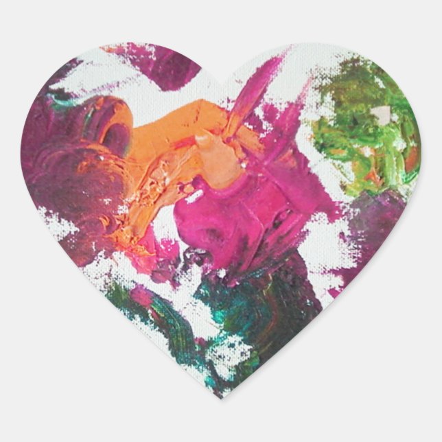 Paleta de pintura al óleo en el Pegatina del coraz (Anverso)