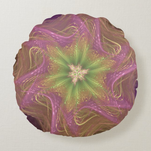 Paleta morada de luz fractal de almohada redonda (Anverso)