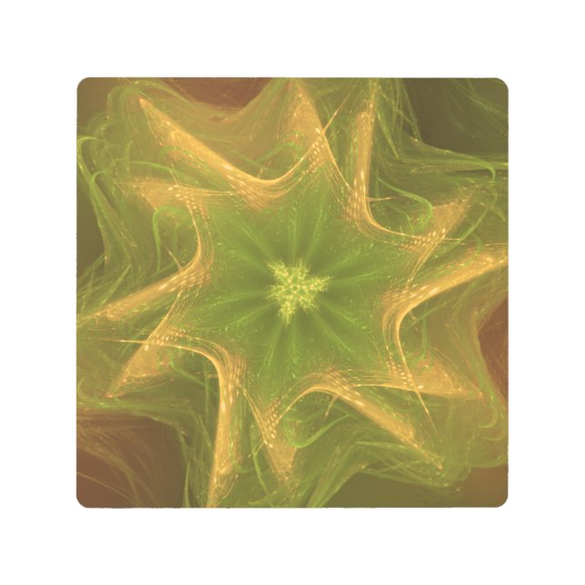 Paleta verde de luz fractal de arte mural metaliza (Anverso)