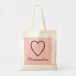 Pálido personalizada - la bolsa de asas rosada y<br><div class="desc">Pálido personalizada - la bolsa de asas bagwedding del tote rosado y gris del corazón. Las bolsas de asas con clase de la dama de honor del icono del corazón. Totes de Personalizable para la comitiva de la novia y de las novias del equipo. Diseño elegante con color de fondo...</div>