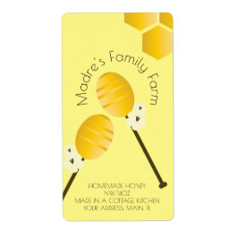 Palito de Miel Amarillo Etiqueta de Negocio de Gra