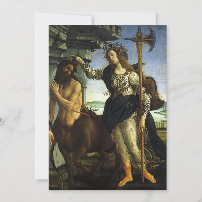 Pallas (Minerva) y Centauro de Sandro Botticelli (Anverso)