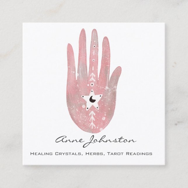 Palm acuarela y tarjeta de visita Star Square (Anverso)