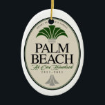Palm Beach en el ornamento 100<br><div class="desc">Celebración del centennial de la incorporación de la ciudad del Palm Beach, la Florida. El centro turístico del invierno de Henry Flagler dio vuelta al paraíso para la alta sociedad, el alto estilo y la alta vida.</div>