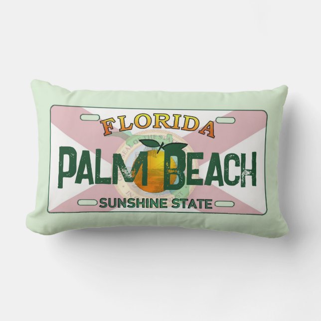Palm Beach Florida almohada de placa de matrícula (Anverso)