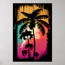 Palm de arte pop ombre retro vintage Los Angeles V