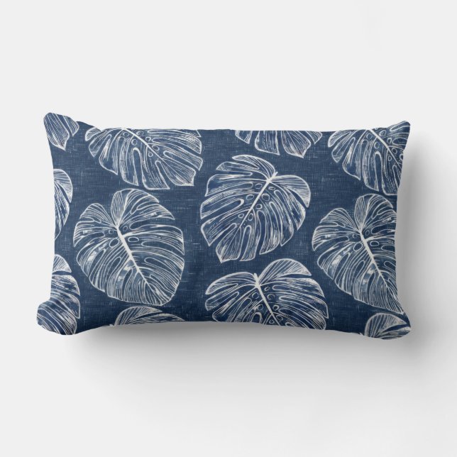 Palm de Monstera hojas de doble cara de almohada l (Anverso)