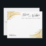 Palm de oro deja consejos Bodas y tarjetas de dese<br><div class="desc">Modernas fachadas de palmeras doradas tropicales en una moderna y elegante tarjeta de consejo boda. Ideal para bodas tropicales en la playa. * * * * * * * * * * * Haga clic en PERSONALIZAR MÁS AÚN para cambiar el color de fondo, las fuentes y la disposición del...</div>