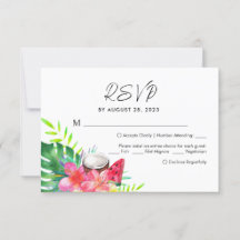 Palm de Paraíso Tropical Floral Boda RSVP