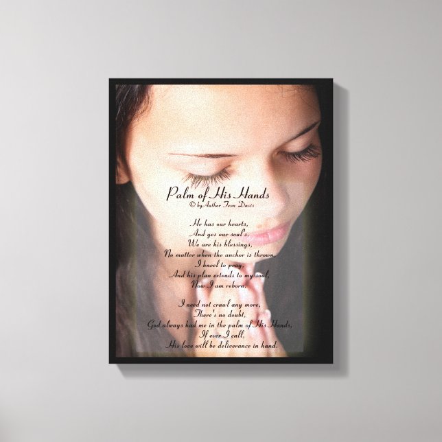 Palm de sus manos POEM 4 CANVAS IMPRESIÓN (Anverso)