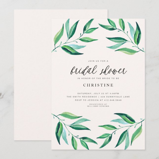 Palm deja la invitación a ducharse de novias tropi (Anverso / Reverso)