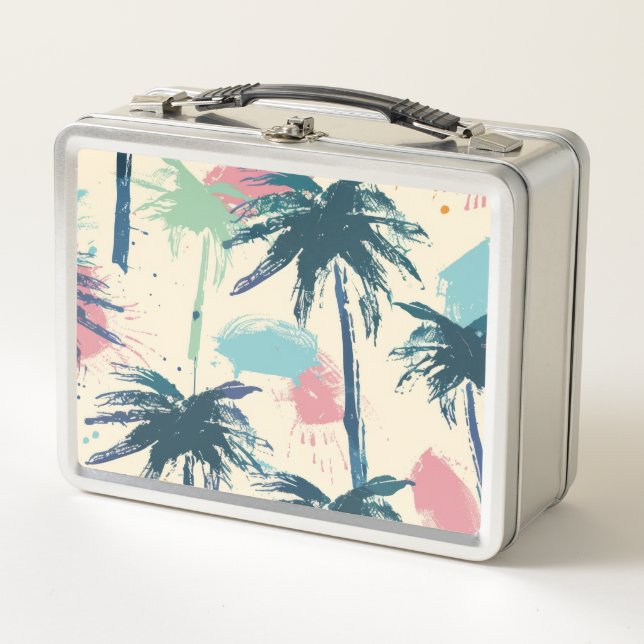 Palm Design Metalizado Lunch Box (Anverso)