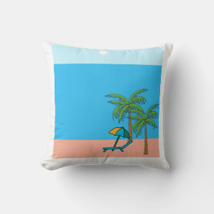 Palm Escape Tropical Árboles Almohada Cuadrada