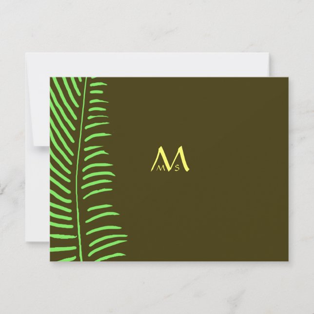 Palm Frond Wedding RSVP (Anverso)