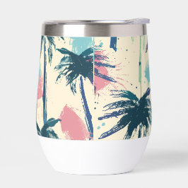Palm Leaf Ceramic Thermos