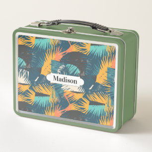Palm Leaf Pattern nombre personalizado cajas de al