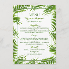 Palm Leaves Tropical Beach Wedding Menu