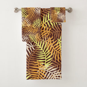 Palm Leaves Tropicales Patrón Ferro Amarillo Marr