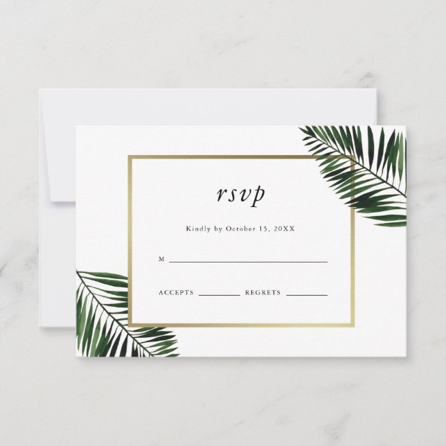 Palm Leaves Wedding Rsvp (Anverso)