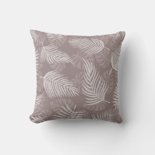 Palm marrón claro con hojas de almohada decorativa