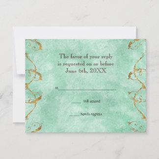 Palm Paradise - Tarjetas de respuesta Aqua RSVP