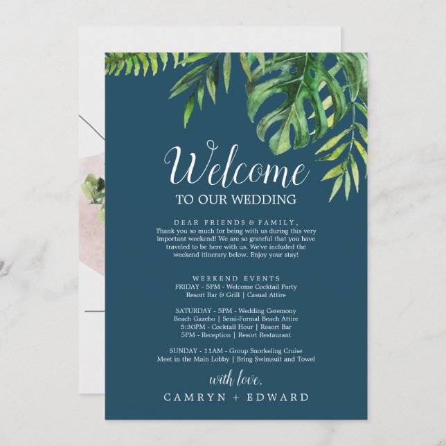 Palm salvaje | Carta de bienvenida naval Itinerari (Anverso / Reverso)