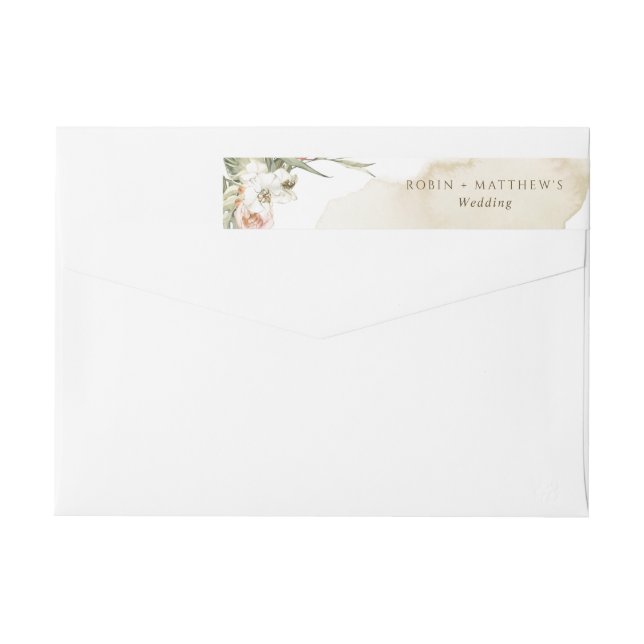 Palm Seca Sale de la Crema Floral Acuarela, Boda (Reverso)